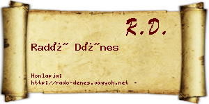 Radó Dénes névjegykártya