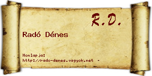 Radó Dénes névjegykártya